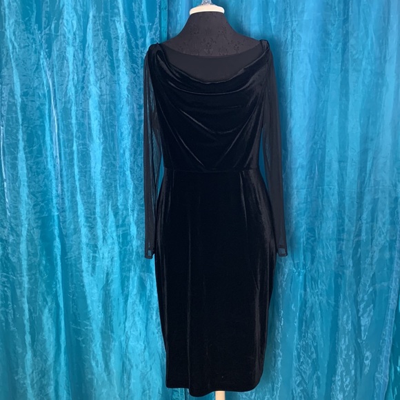 NWT - DKNY Velvet over mesh velvet dress (14) - Picture 3 of 5